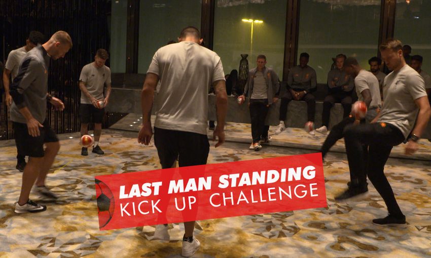 LFC squad play Last Man Standing - Keepy-Up Challenge