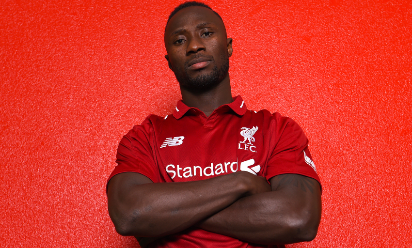 Naby Keita arrives at Liverpool FC.