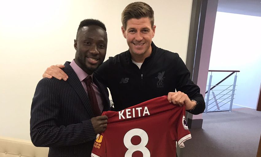 Naby Keita arrives at Liverpool FC