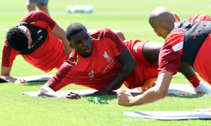 Sheyi Ojo of Liverpool FC in pre-season training at Melwood