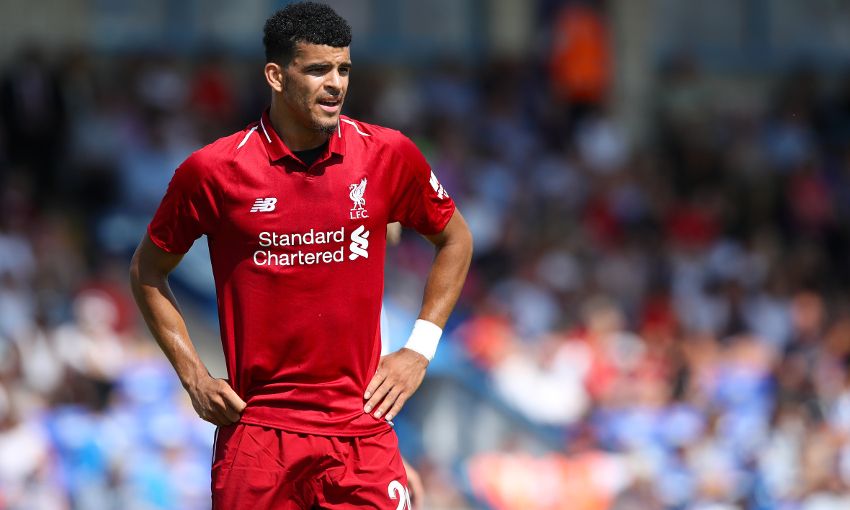 Dominic Solanke playing for Liverpool FC