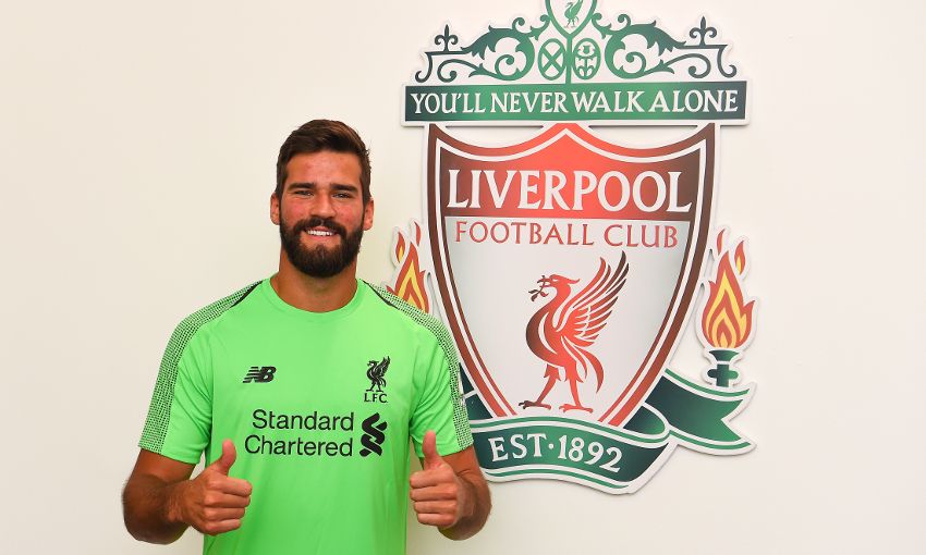 Alisson Becker of Liverpool at Melwood