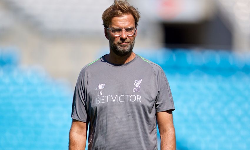 Jürgen Klopp at a Liverpool training session in Charlotte.