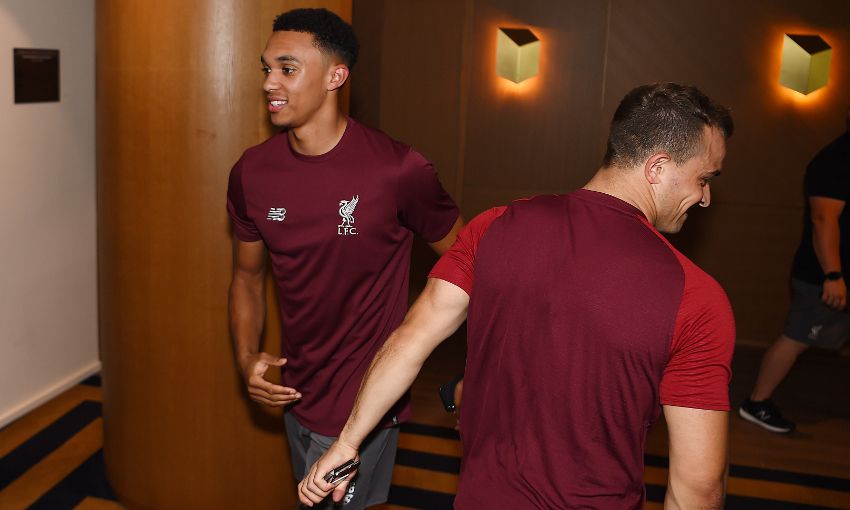 Trent Alexander-Arnold arrives at Liverpool training camp in Evian