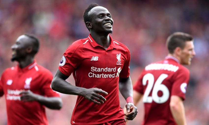 Liverpool's Sadio Mane celebrates a goal