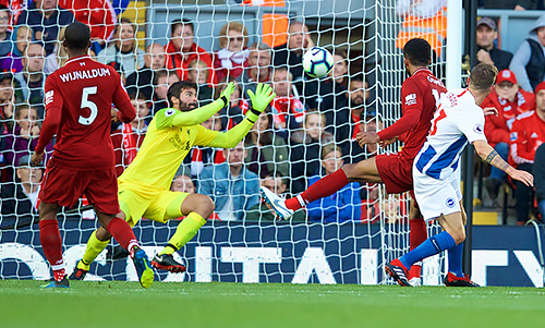 Alisson saves from Pascal Gross