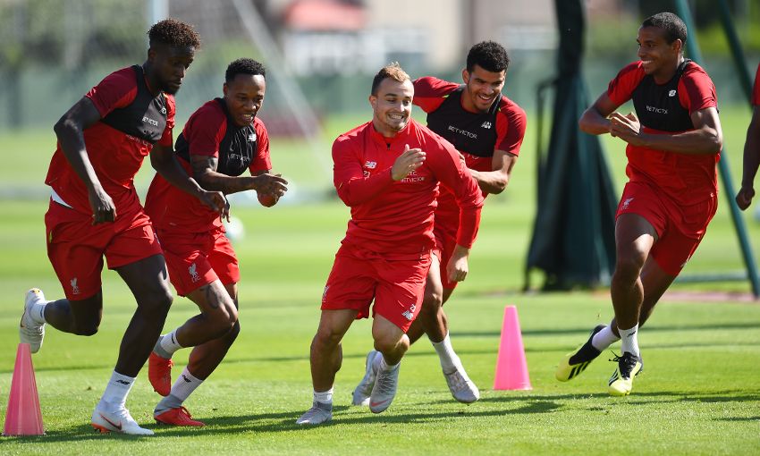 Liverpool train at Melwood on August 21