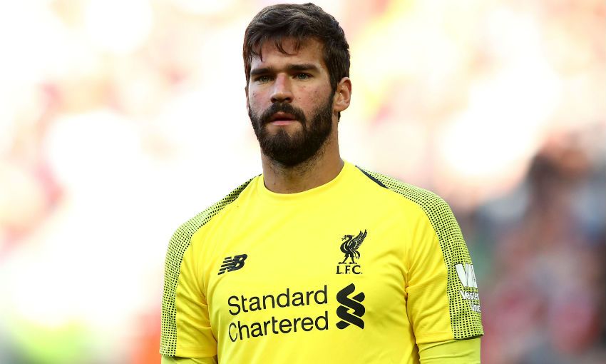 Alisson Becker, Liverpool FC and Brazil goalkeeper, in action at Anfield
