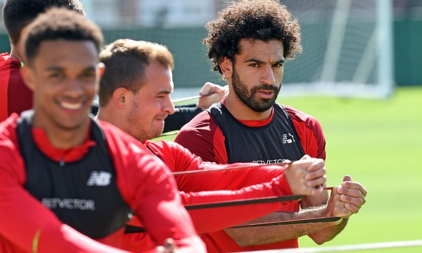 Mohamed Salah in Liverpool FC  training at Melwood