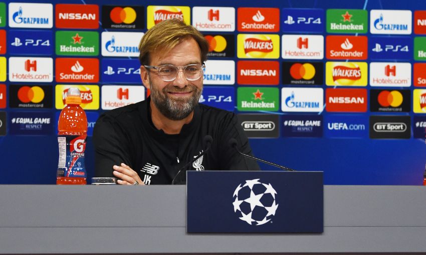 Jürgen Klopp speaks at a Champions League press conference