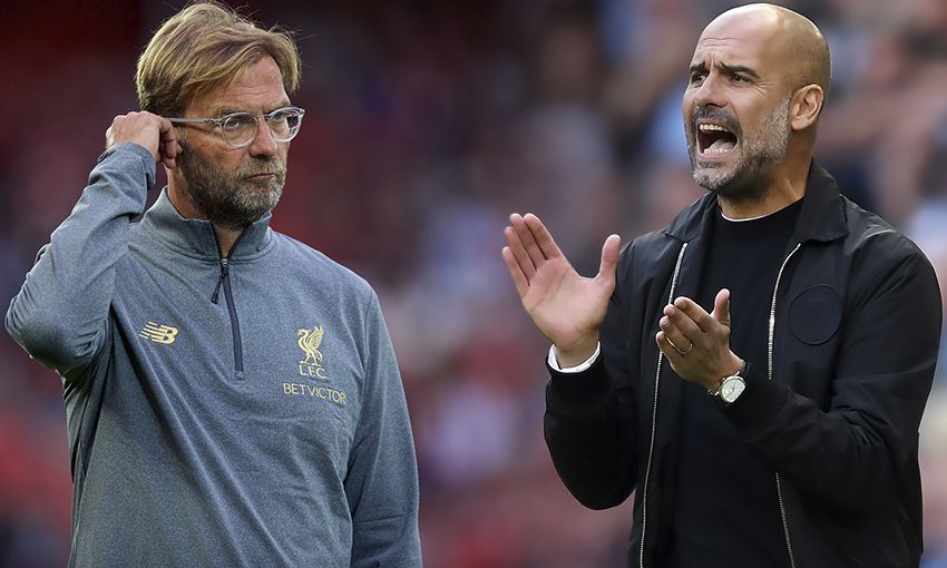 Liverpool manager Jürgen Klopp and Manchester City boss Pep Guardiola.