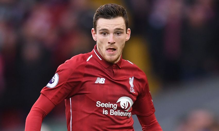 Liverpool defender Andy Robertson in action