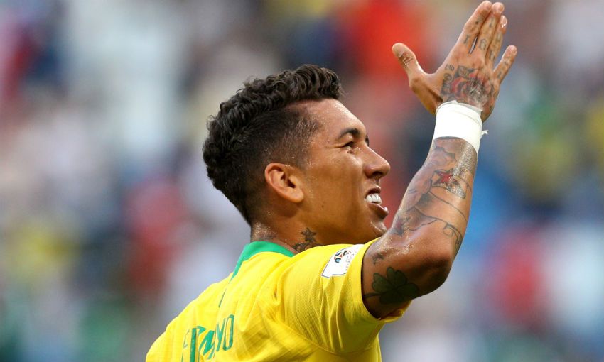 Roberto Firmino in action for Brazil