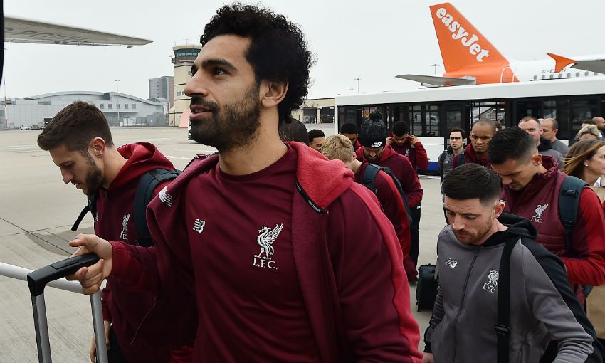 Liverpool FC's squad boards plane to Belgrade for Red Star Champions League tie