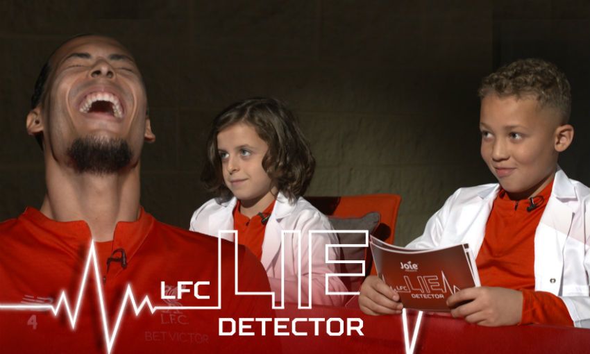 Virgil van Dijk takes the LFC Kop Kids Lie Detector test