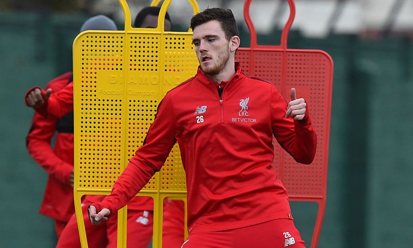 Andy Robertson in Liverpool training