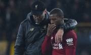 Gini Wijnaldum and Jürgen Klopp of Liverpool FC
