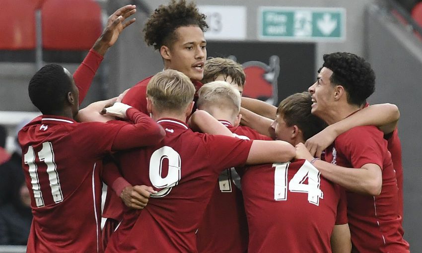 Liverpool U19s in UEFA Youth League action