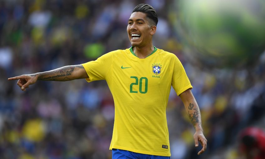 Roberto Firmino in action for Brazil