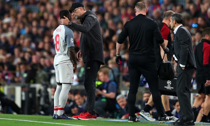 Naby Keita is injured against Barcelona
