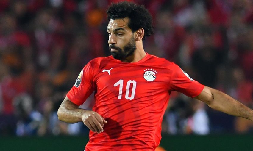 Mohamed Salah in action for Egypt against South Africa
