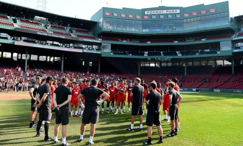Liverpool FC training session at Fenway Park