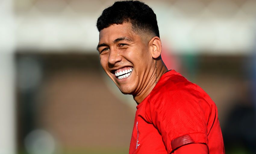 Roberto Firmino of Liverpool FC in training at Melwood