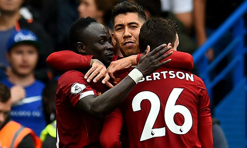 Roberto Firmino celebrates his goal in Chelsea 1-2 Liverpool