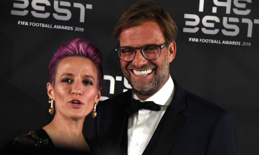 Jürgen Klopp with Megan Rapinoe at the Best FIFA Football Awards