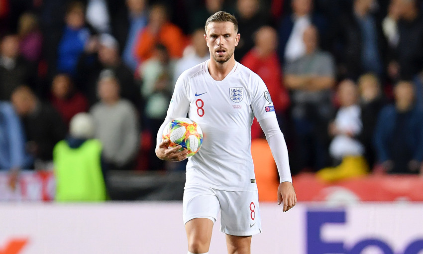 Jordan Henderson in action for England