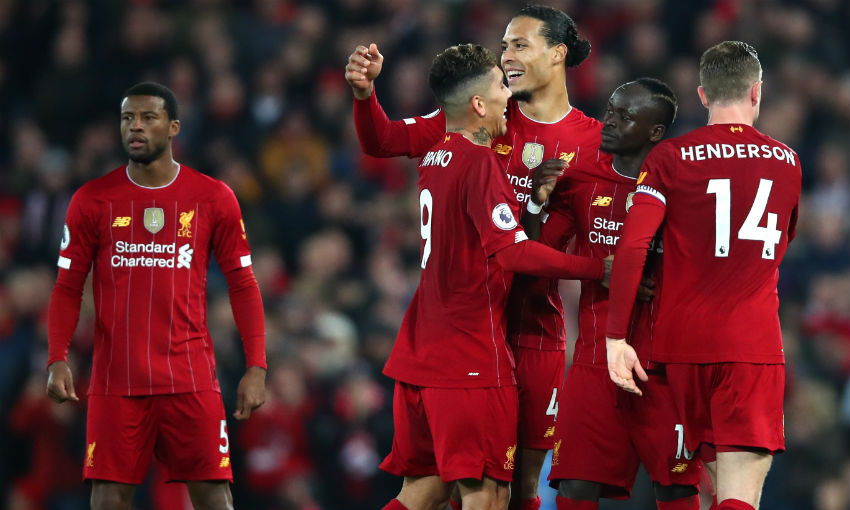Sadio Mane celebrates goal in Liverpool v Wolves