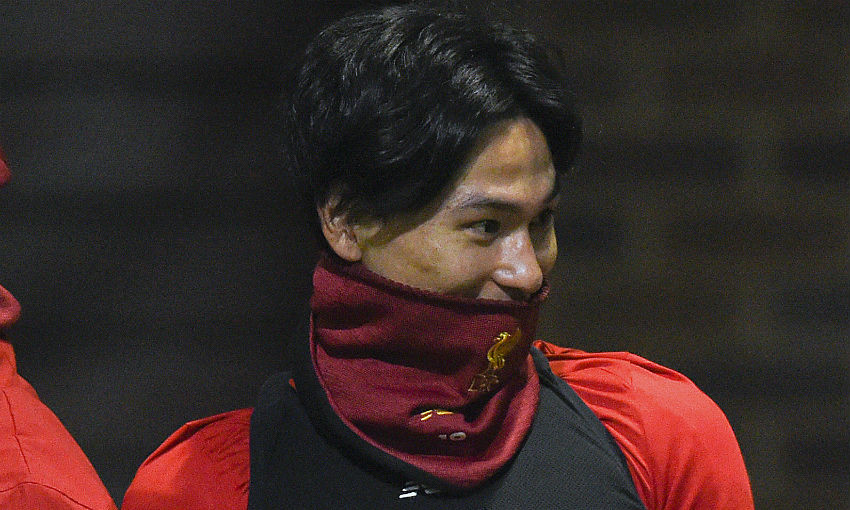 Takumi Minamino in first Liverpool FC training session