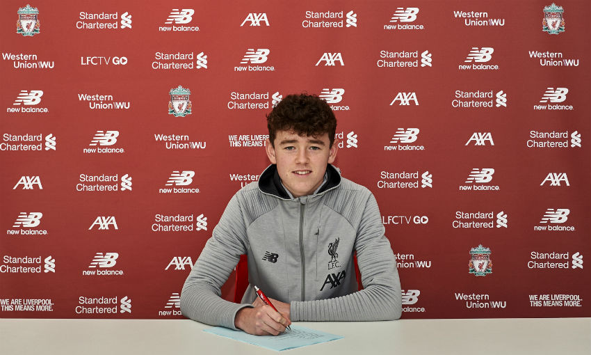 Tom Hill signing first professional contract with Liverpool FC