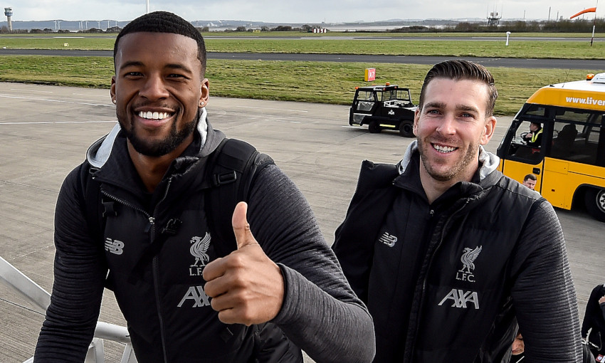 Liverpool depart for Atletico Madrid tie