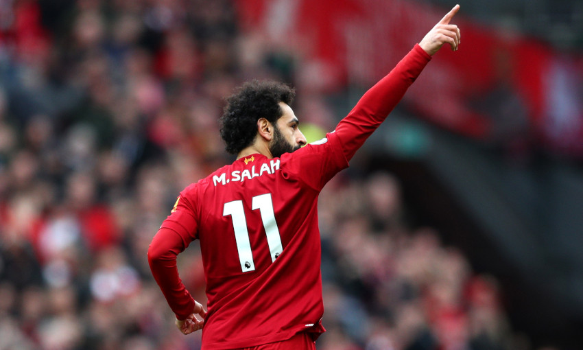 Mohamed Salah celebrates