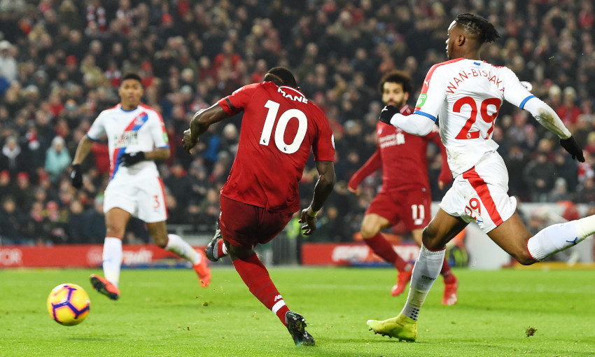 Sadio Mane scores against Crystal Palace