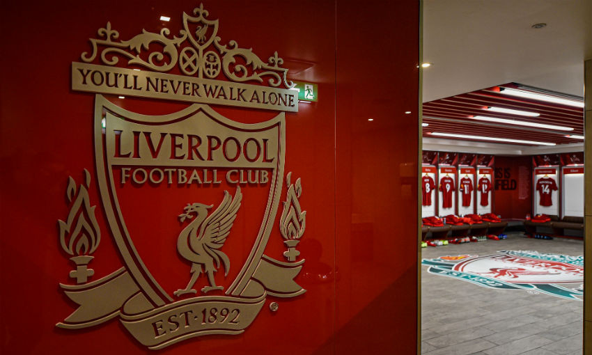 Liverpool FC's dressing room at Anfield