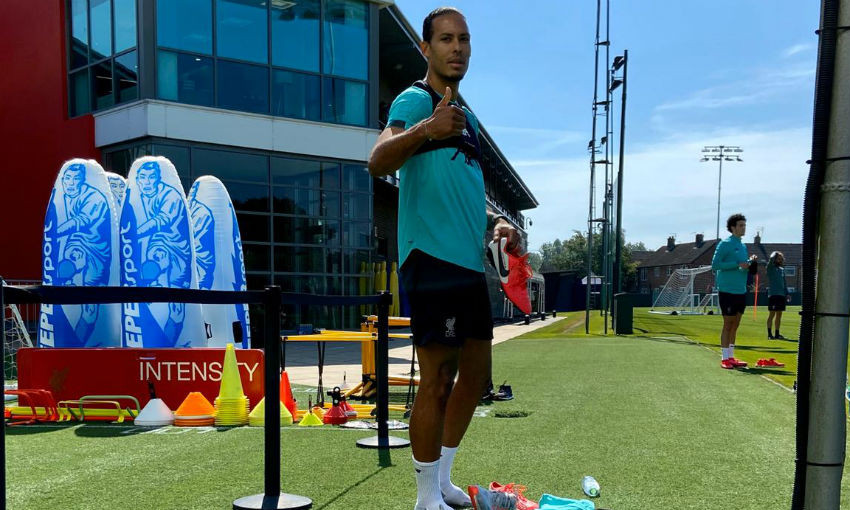 Virgil van Dijk at Liverpool FC training session at Melwood, May 20, 2020