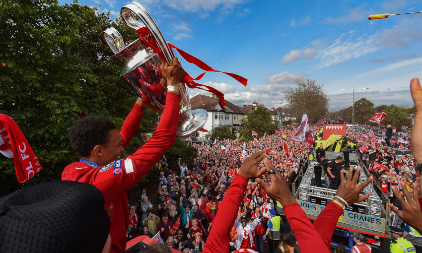 Trent Alexander-Arnold at the 2019 Champions League trophy parade