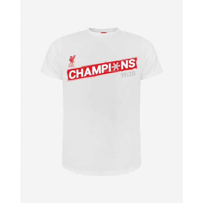 Liverpool League Champions 2020 Straight Text Hoodie Kids Red 