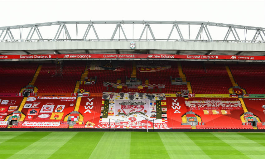 Anfield gets covered in Liverpool FC banners