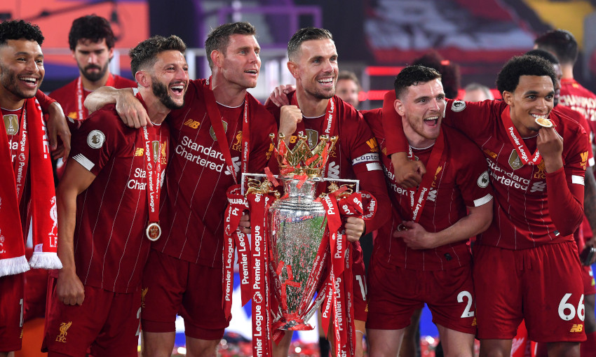 Premier League trophy lift