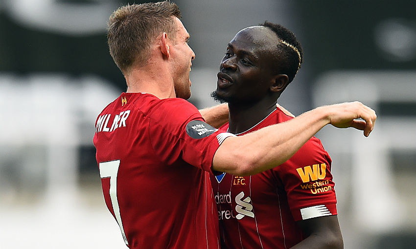 James Milner and Sadio Mane of Liverpool FC
