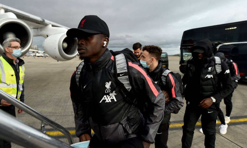 Liverpool set off for the Champions League encounter with Atalanta BC