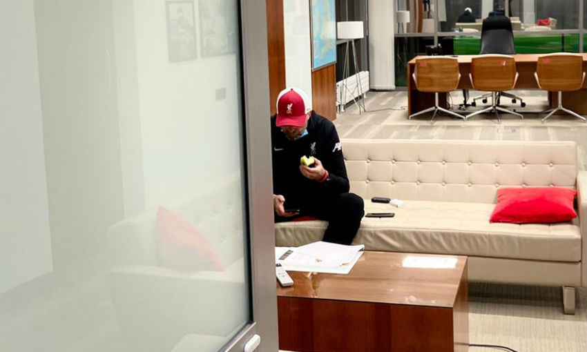 Jürgen Klopp in his office at Melwood, Liverpool FC's training ground