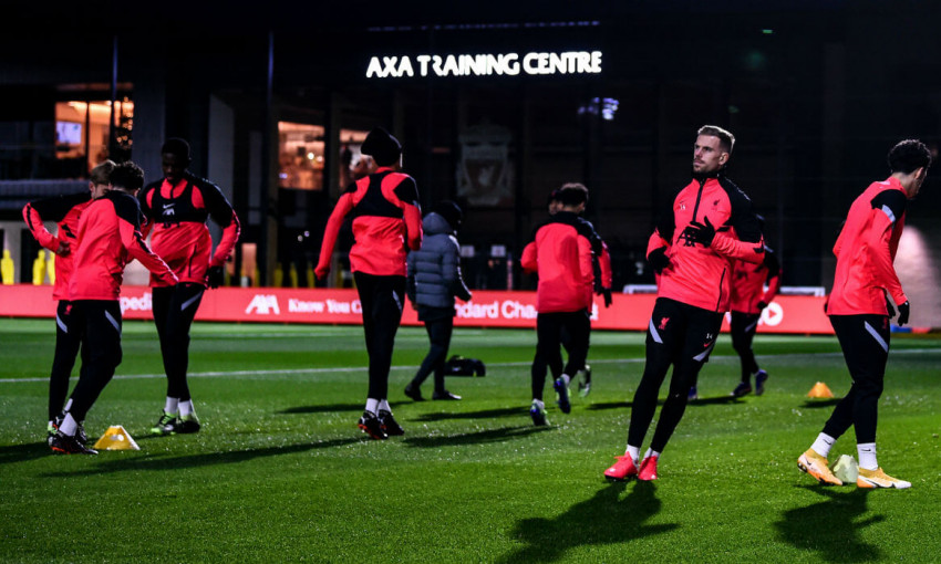 Liverpool FC training at AXA Training Centre