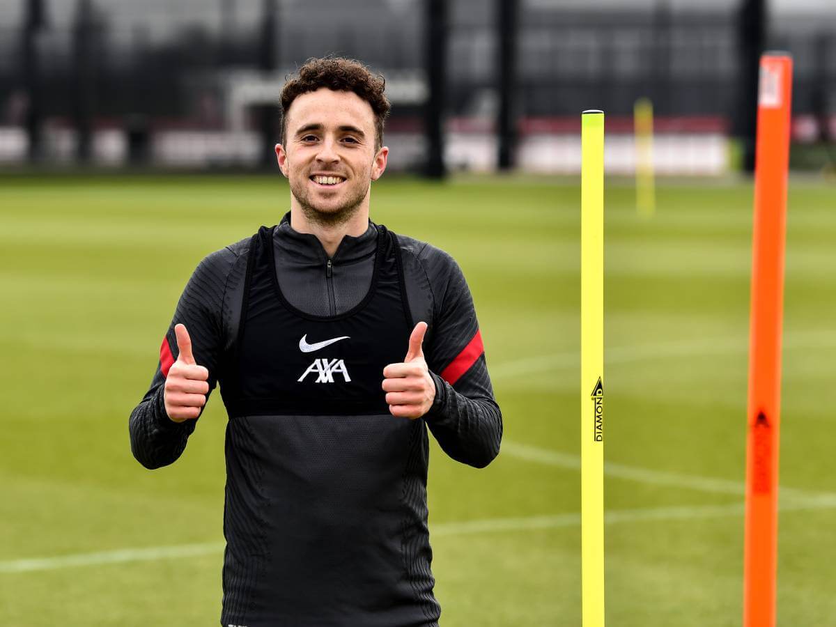 Gallery: Diogo Jota continues rehab work at AXA Training Centre.