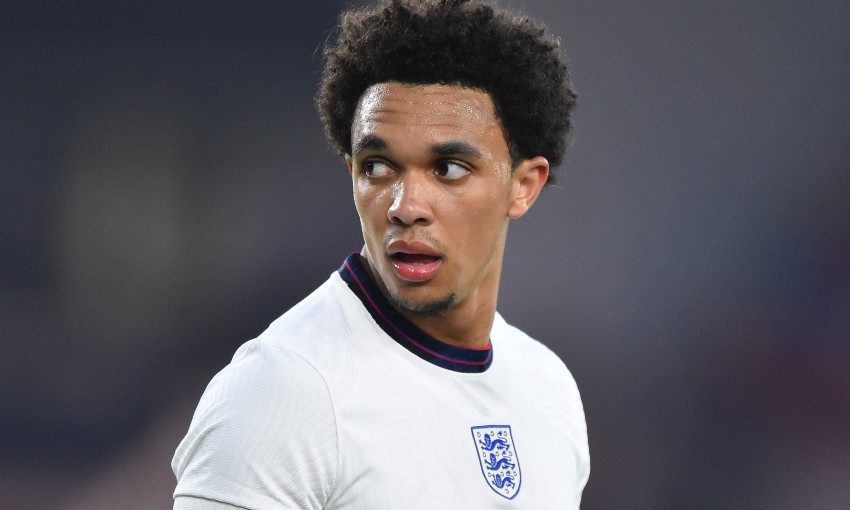 Trent Alexander-Arnold of Liverpool FC in action for England