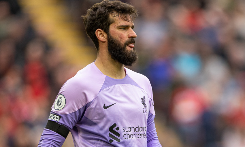 Alisson Becker during Liverpool's Premier League clash with Arsenal