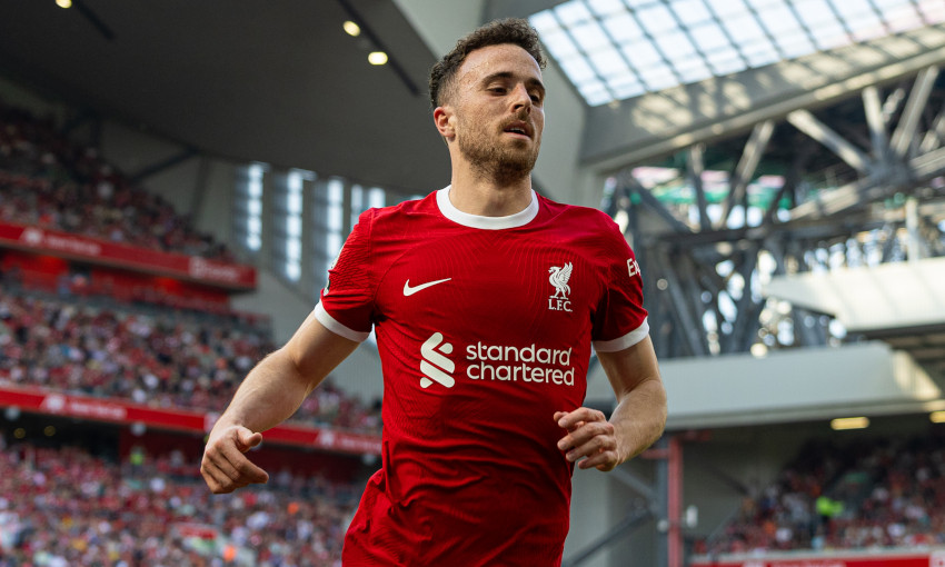 Diogo Jota in action for Liverpool at Anfield